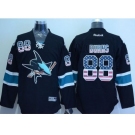 San Jose Sharks #88 Brent Burns Black USA Flag Fashion Stitched NHL Jersey