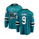 San Jose Sharks #9 Evander Kane Fanatics Branded Teal Green Home Breakaway NHL Jersey