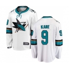 San Jose Sharks #9 Evander Kane Fanatics Branded White Away Breakaway NHL Jersey