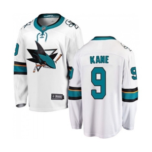 San Jose Sharks #9 Evander Kane Fanatics Branded White Away Breakaway NHL Jersey