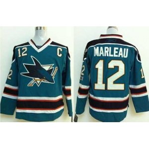 nhl jerseys san jose sharks #12 marleau blue[2014 new][patch C]