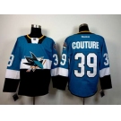 nhl jerseys san jose sharks #39 couture blue-black