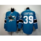 nhl jerseys san jose sharks #39 couture blue[2014 new stadium]