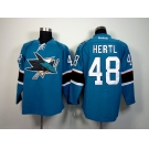 nhl jerseys san jose sharks #48 hertl blue[2014 new stadium]