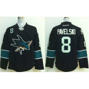 nhl jerseys san jose sharks #8 pavelski black[2014 new stadium]