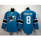 nhl jerseys san jose sharks #8 pavelski blue[2014 new stadium]