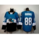 nhl jerseys san jose sharks #88 burns blue-black