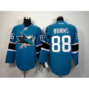 nhl jerseys san jose sharks #88 burns blue[2014 new stadium]