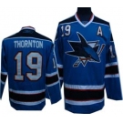 nhl san jose sharks #19 thornton blue