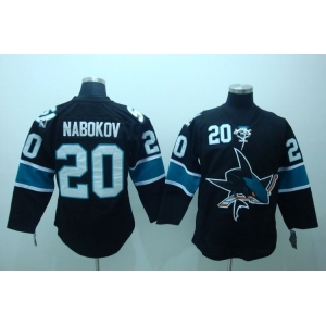 nhl san jose sharks #20 nabokov black