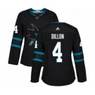 Women Adidas San Jose Sharks #4 Brenden Dillon Authentic Black Alternate NHL Jersey