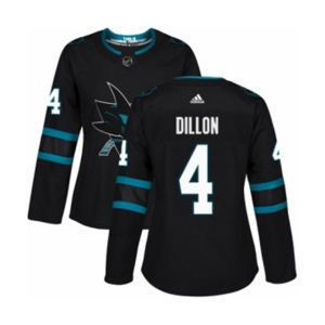 Women Adidas San Jose Sharks #4 Brenden Dillon Premier Black Alternate NHL Jersey