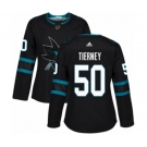 Women Adidas San Jose Sharks #50 Chris Tierney Authentic Black Alternate NHL Jersey