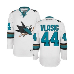 Women Reebok San Jose Sharks #44 Marc-Edouard Vlasic Authentic White Away NHL Jersey