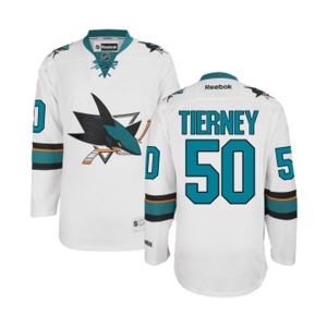 Women Reebok San Jose Sharks #50 Chris Tierney Authentic White Away NHL Jersey