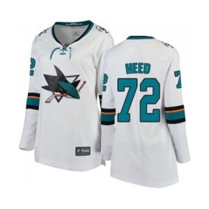 Women San Jose Sharks #72 Tim Heed Fanatics Branded White Away Breakaway NHL Jersey