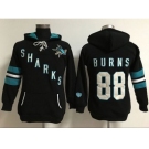 Women's San Jose Sharks #88 Brent Burns Black Old Time Heidi Hoodie NHL Hoodie