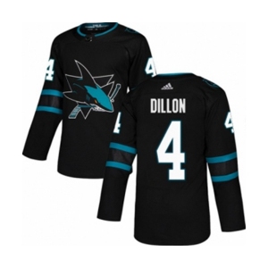 Youth Adidas San Jose Sharks #4 Brenden Dillon Authentic Black Alternate NHL Jersey