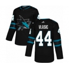 Youth Adidas San Jose Sharks #44 Marc-Edouard Vlasic Premier Black Alternate NHL Jersey