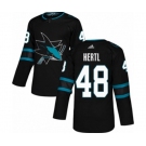 Youth Adidas San Jose Sharks #48 Tomas Hertl Authentic Black Alternate NHL Jersey
