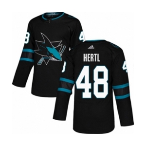Youth Adidas San Jose Sharks #48 Tomas Hertl Authentic Black Alternate NHL Jersey