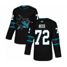 Youth Adidas San Jose Sharks #72 Tim Heed Authentic Black Alternate NHL Jersey