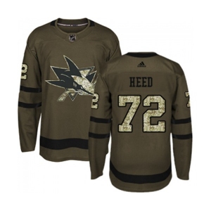 Youth Adidas San Jose Sharks #72 Tim Heed Authentic Green Salute to Service NHL Jersey