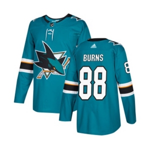 Youth Adidas San Jose Sharks #88 Brent Burns Premier Teal Green Home NHL Jersey