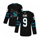 Youth Adidas San Jose Sharks #9 Evander Kane Authentic Black Alternate NHL Jersey