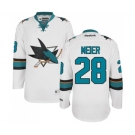 Youth Reebok San Jose Sharks #28 Timo Meier Authentic White Away NHL Jersey