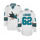 Youth Reebok San Jose Sharks #62 Kevin Labanc Authentic White Away NHL Jersey