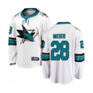 Youth San Jose Sharks #28 Timo Meier Fanatics Branded White Away Breakaway NHL Jersey