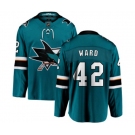 Youth San Jose Sharks #42 Joel Ward Fanatics Branded Teal Green Home Breakaway NHL Jersey