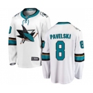 Youth San Jose Sharks #8 Joe Pavelski Fanatics Branded White Away Breakaway NHL Jersey