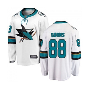 Youth San Jose Sharks #88 Brent Burns Fanatics Branded White Away Breakaway NHL Jersey