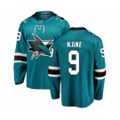 Youth San Jose Sharks #9 Evander Kane Fanatics Branded Teal Green Home Breakaway NHL Jersey