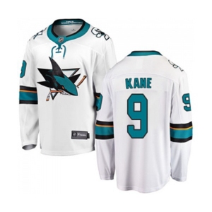 Youth San Jose Sharks #9 Evander Kane Fanatics Branded White Away Breakaway NHL Jersey
