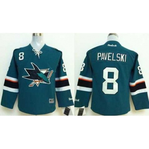 youth nhl jerseys san jose sharks #8 pavelski green[2014 new stadium]