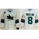 youth nhl jerseys san jose sharks #8 pavelski white[2014 new stadium]