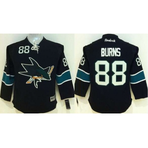 youth nhl jerseys san jose sharks #88 burns black