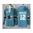 Men's San Jose Sharks #12 Patrick Marleau Teal Pullover Hoodie Stitched NHL Jersey