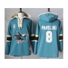 Men's San Jose Sharks #8 Joe Pavelski Teal Pullover Hoodie Stitched NHL Jersey