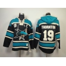 nhl jerseys san jose sharks #19 thornton black [pullover hooded sweatshirt](C)