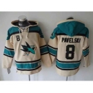 nhl jerseys san jose sharks #8 pavelski cream-blue[pullover hooded sweatshirt]