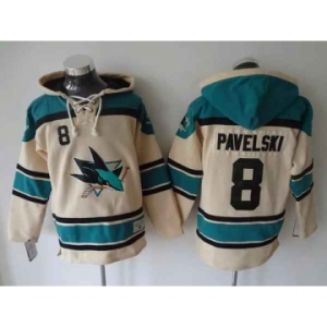 nhl jerseys san jose sharks #8 pavelski cream-blue[pullover hooded sweatshirt]