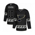 Adidas St. Louis Blues #10 Brayden Schenn Authentic Black Team Logo Fashion NHL Jersey