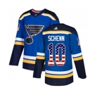 Adidas St. Louis Blues #10 Brayden Schenn Authentic Blue USA Flag Fashion NHL Jersey