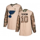 Adidas St. Louis Blues #10 Brayden Schenn Authentic Camo Veterans Day Practice NHL Jersey