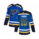 Adidas St. Louis Blues #15 Robby Fabbri Authentic Blue Drift Fashion NHL Jersey