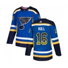 Adidas St. Louis Blues #16 Brett Hull Authentic Blue Drift Fashion NHL Jersey